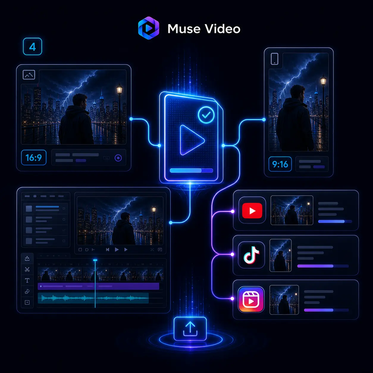 Export finished videos generated by Muse Video